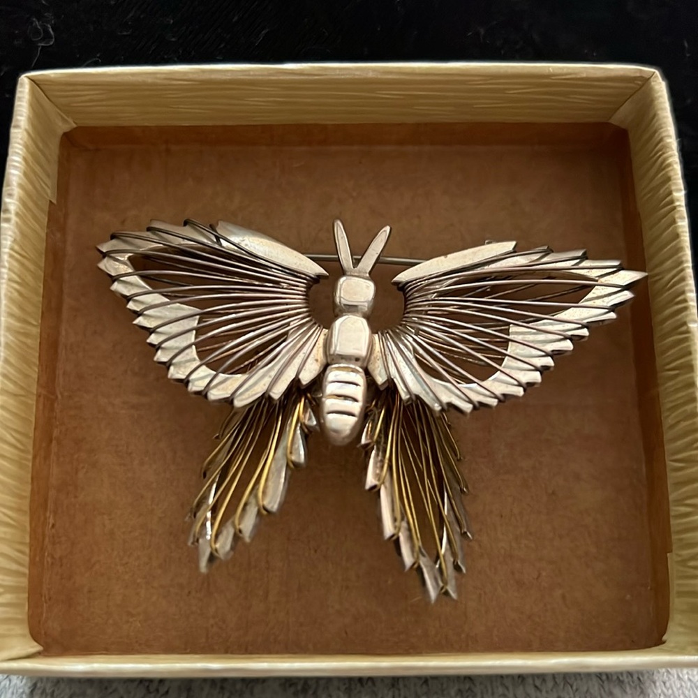 Vintage Sterling Silver Butterfly Brooch